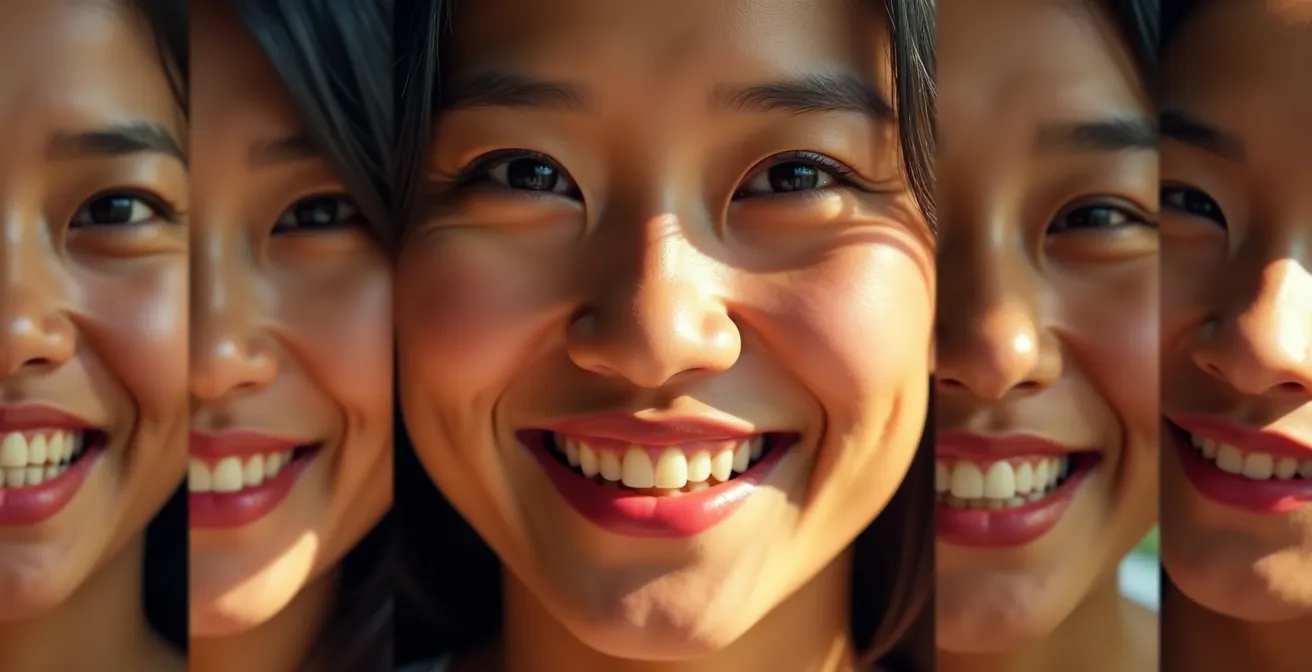 Visages thaïlandais montrant différents types de sourires allant de la politesse à la joie sincère