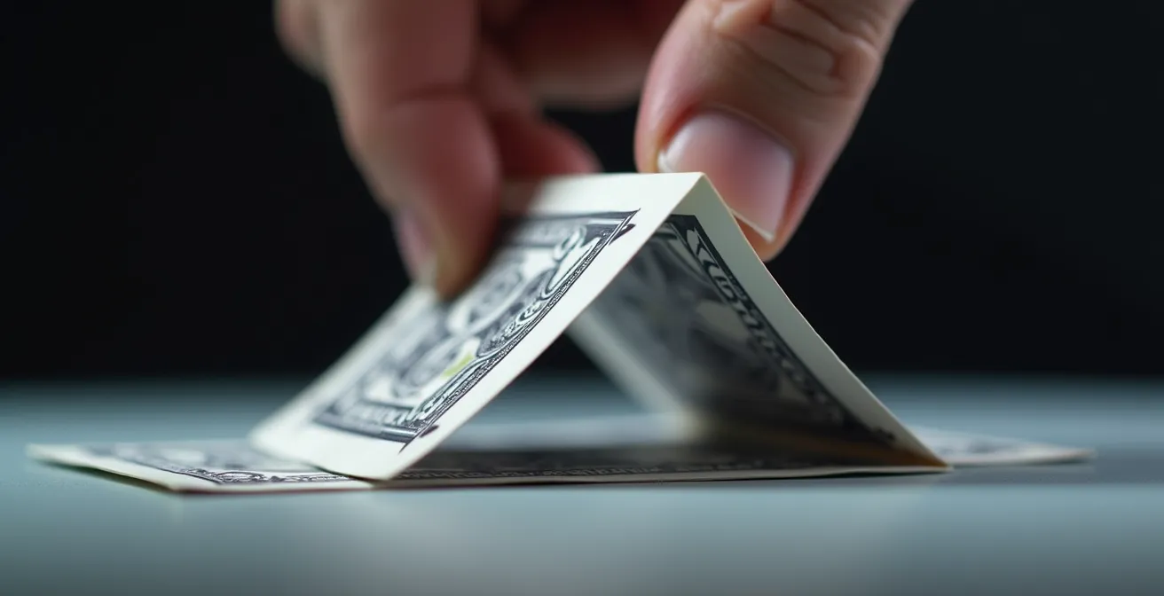 Métaphore visuelle des coûts cachés d'un billet d'avion avec effet domino